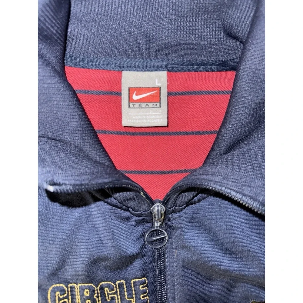VTG 2008 Nike FC Barcelona Track Jacket Men L Blue Camp Nou Embroidered Stitched